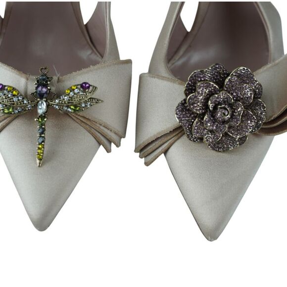 Max Mara Bussola Satin Slingback Pumps